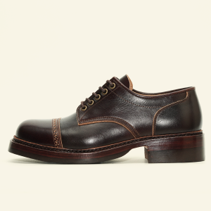Dark Brown Hand Dyed Vegetable Tanned Jakkrabbits Derby Shoes (MTO1022120091)