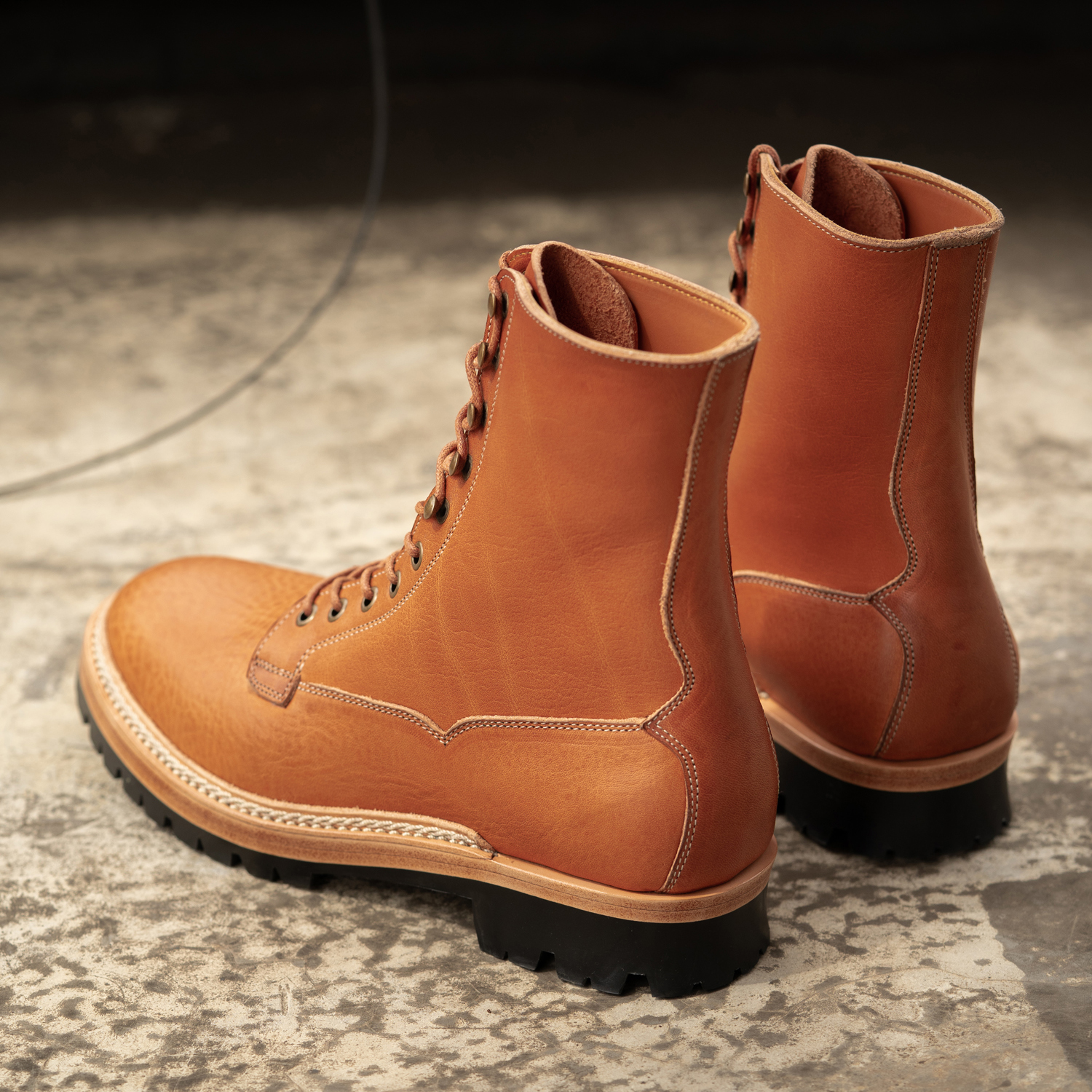 Tochigi Light Brown Oil Vachetta Jakkrabbits 8-Inch Balmoral Boots (MTO1122060105)