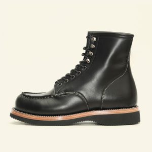 Black Pull-Up 7-Inch Moc Toe Boots