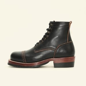 Black Teacore Horsehide Logger Boots